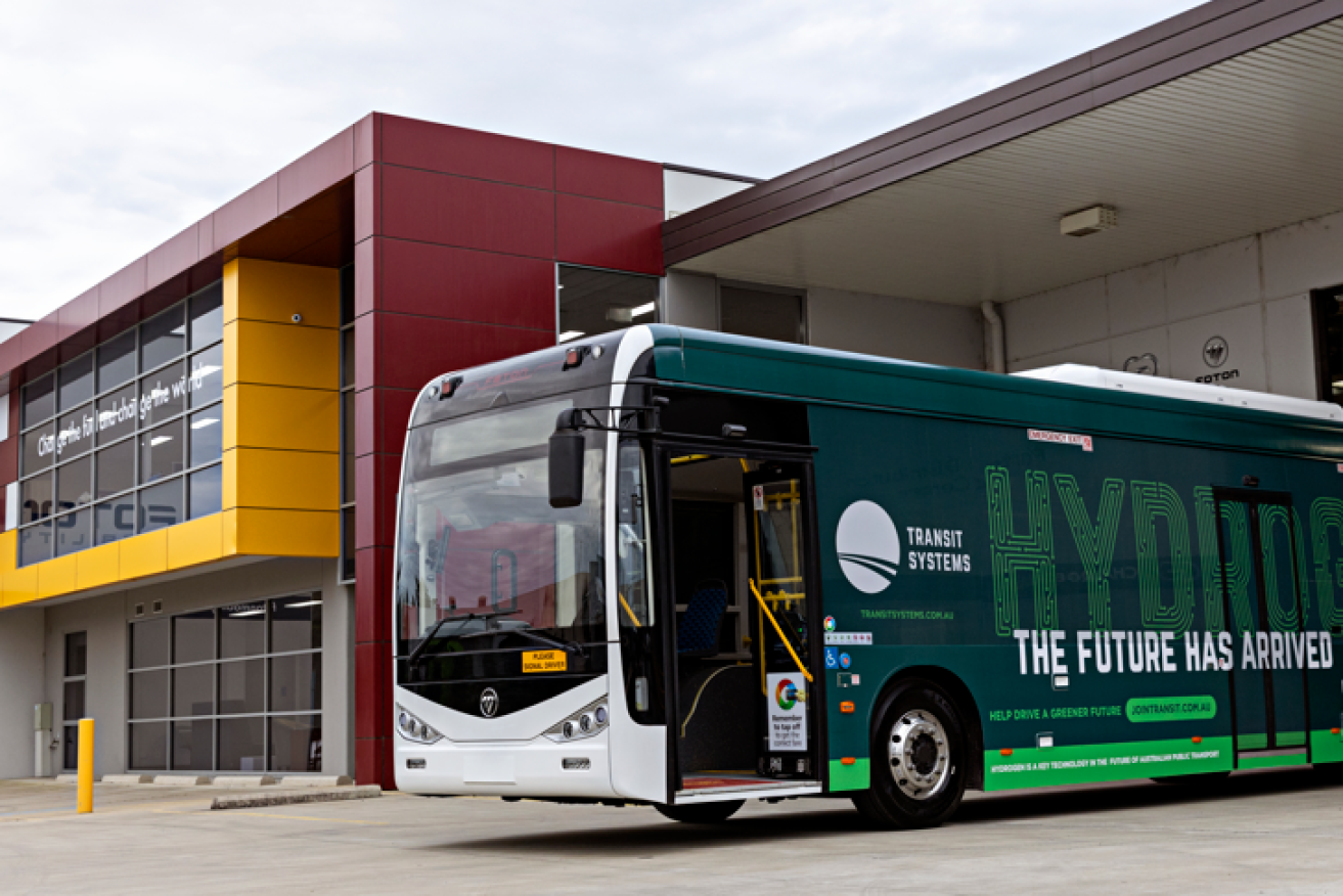 One of two new hydrogen fuel cell powered buses acquired by Kelsian Group subsidiary Transit Systems. Photo: supplied 