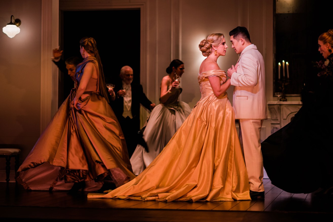 Lauren Fagan as the courtesan Violetta and Kang Wang as her lover Alfredo in State Opera's 'La Traviata'. Photo: That Photography Place
