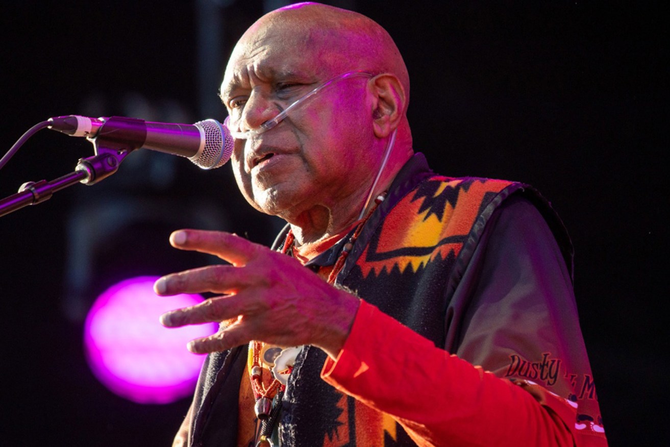 Archie Roach performing as part of the 2021 WOMADelaide sunset concert series. Photo: Tony Lewis