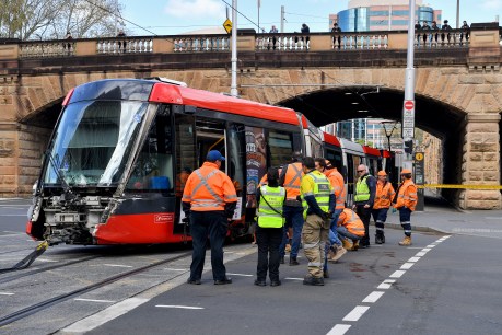 Fire truck crashes into tram