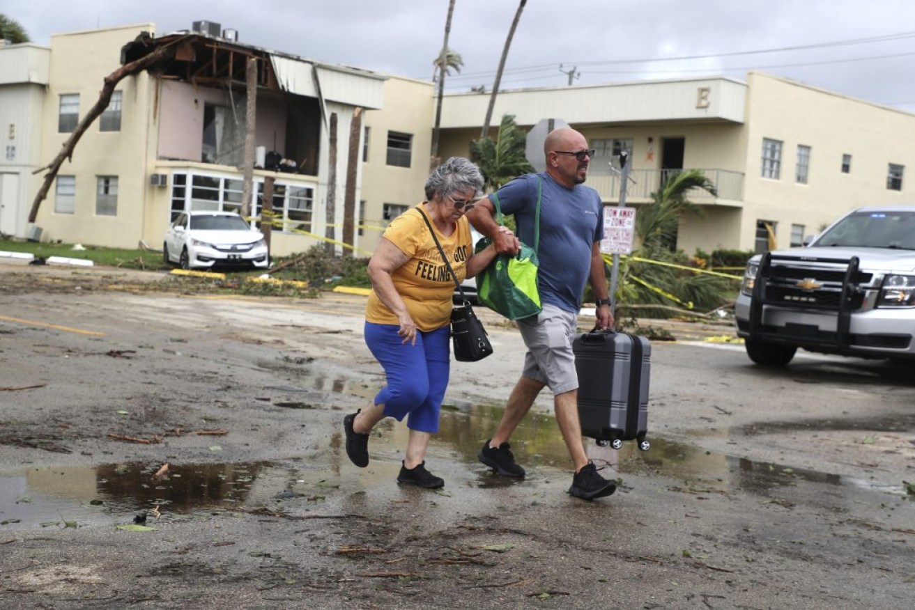 Hurricane Ian hits landfall at Delray Beach, Florida. Photo: Carline Jean /South Florida Sun-Sentinel via AP