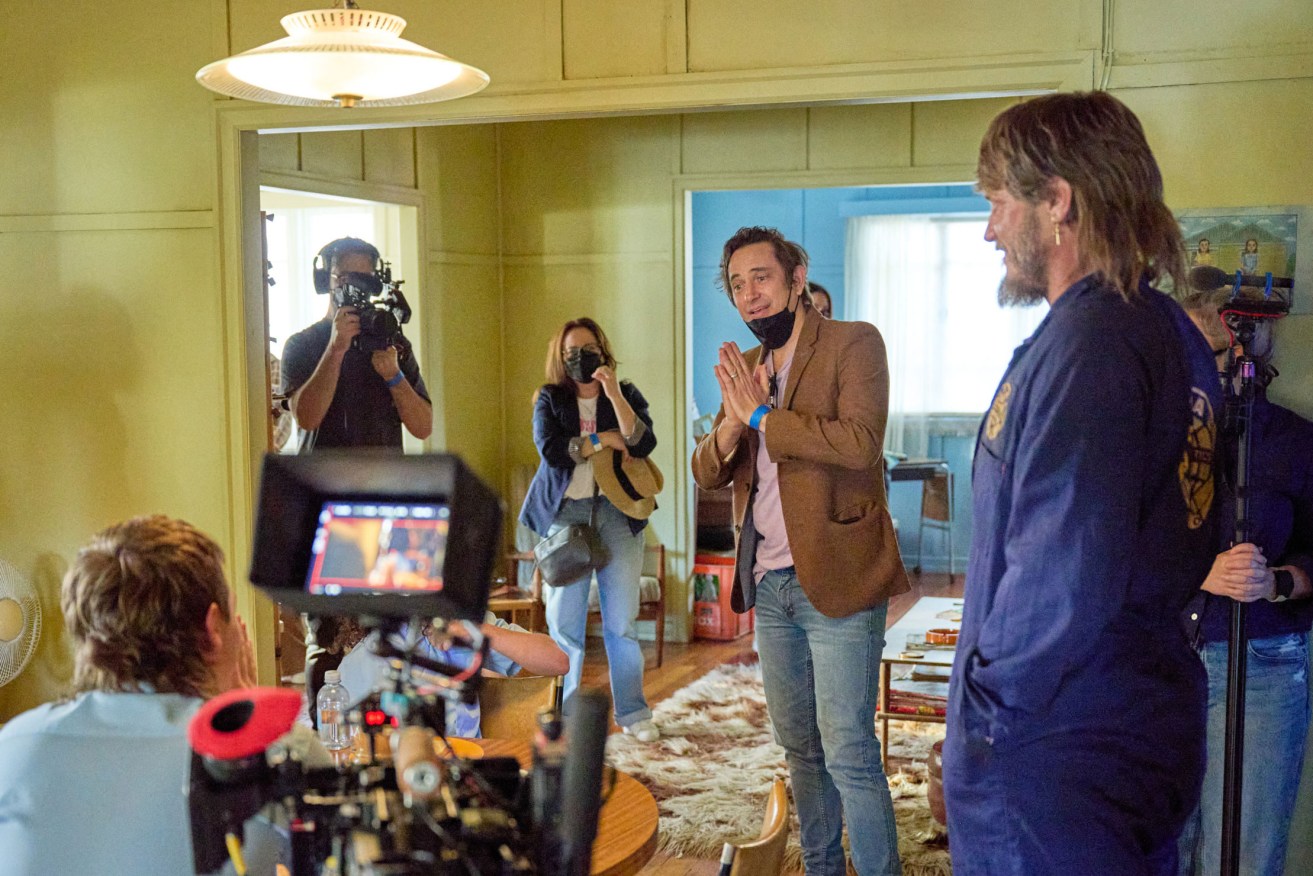 Author Trent Dalton on set as executive producer as a new Netflix series based on his book 'Boy Swallows Universe' starts production. Photo: Netflix