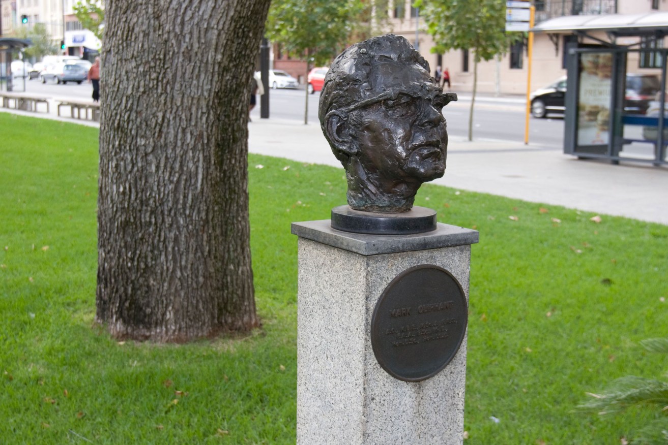 The bust of scientist and governor Sir Mark Oliphant. Photo: Jenny Scott / State Library South Australia