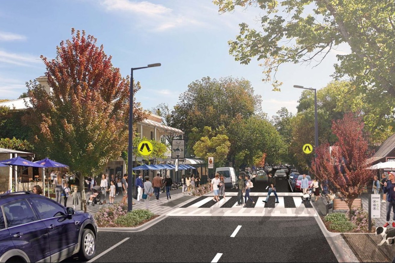 Proposed streetscape upgrades to Mount Barker Road will soon go ahead. Photo: supplied/DIT