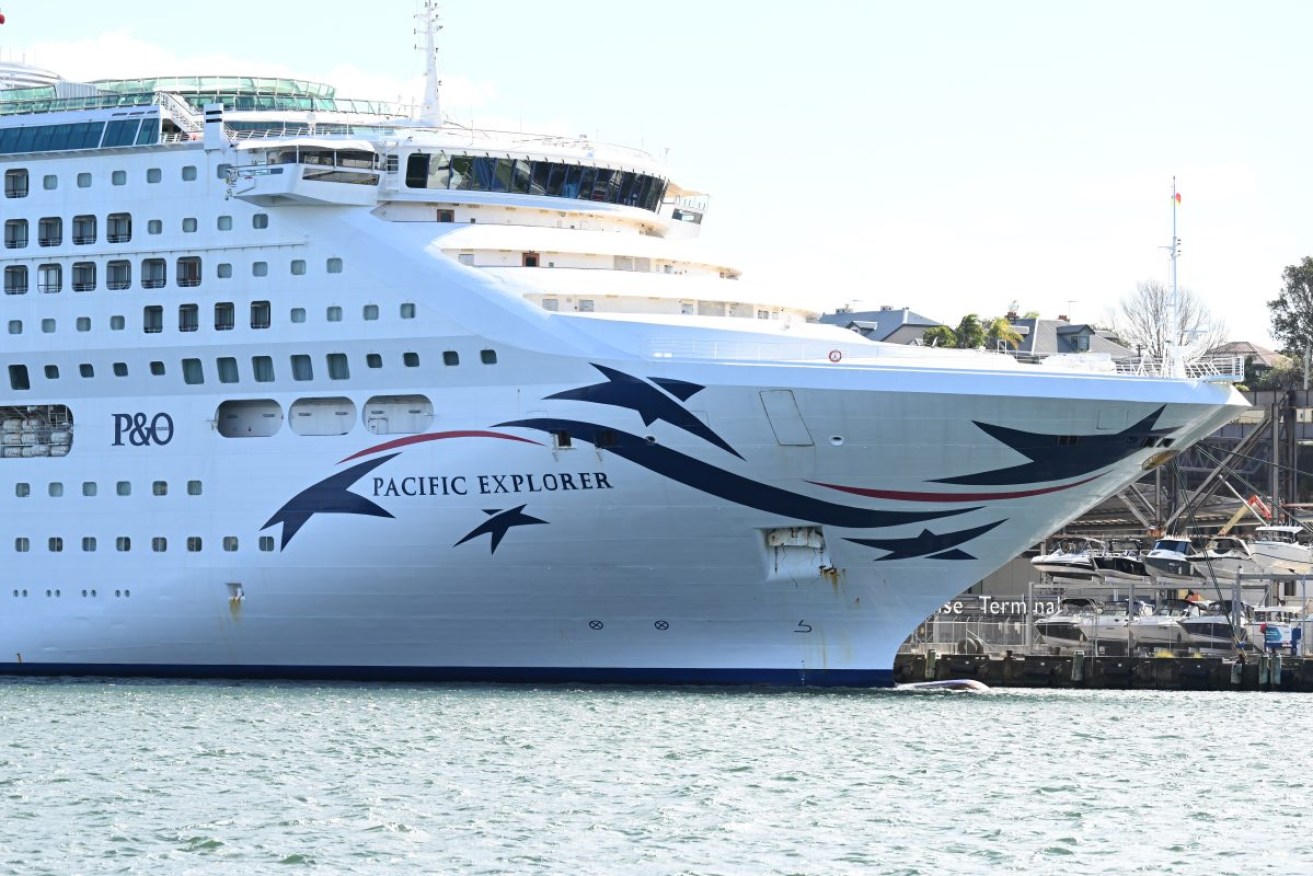 The Pacific Explorer cruise ship in Adelaide in October. Photo: AAP/Dean Lewins