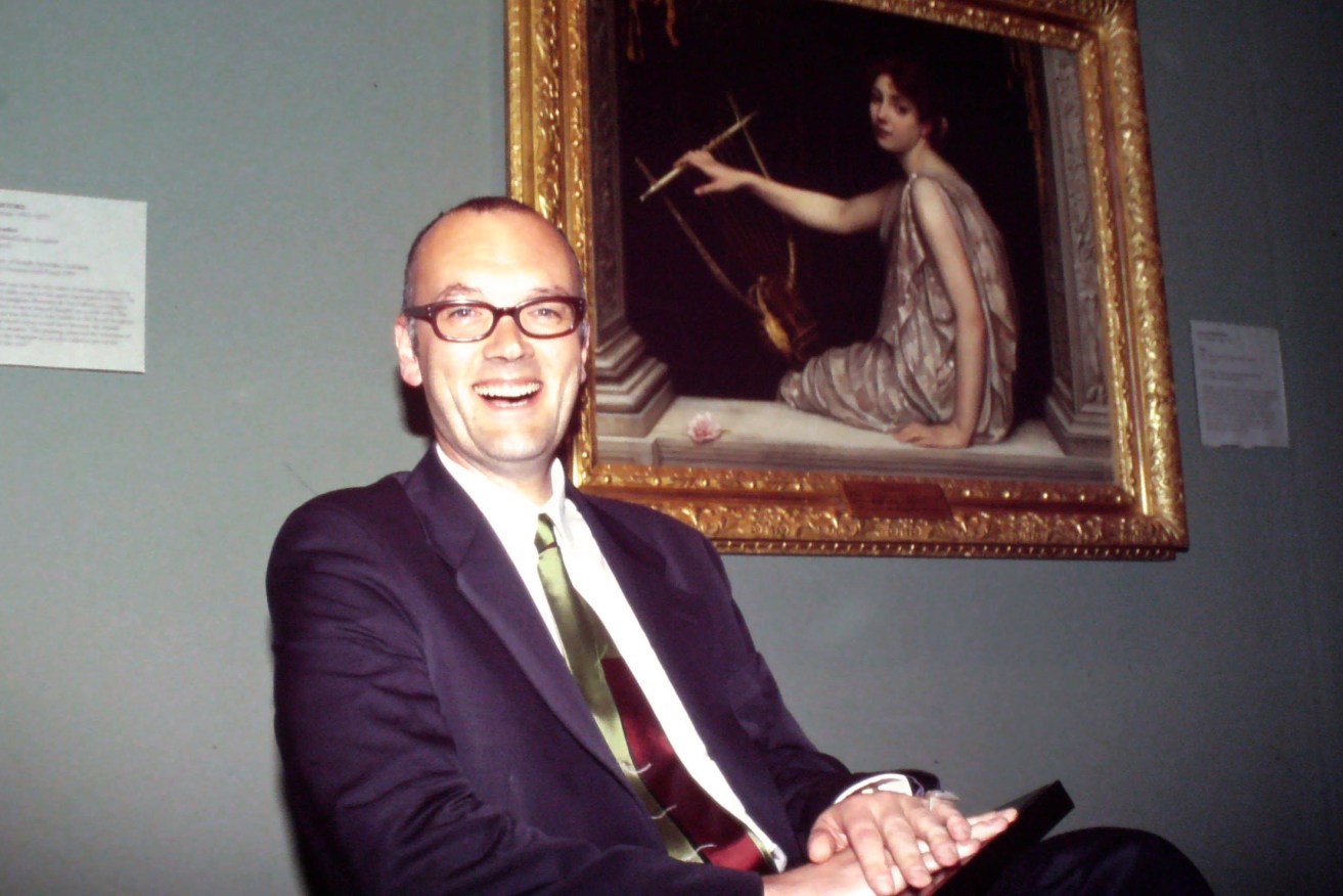 Angus Trumble at the opening of the 'Love and Death' exhibition in 2001 at the Art Gallery of South Australia.