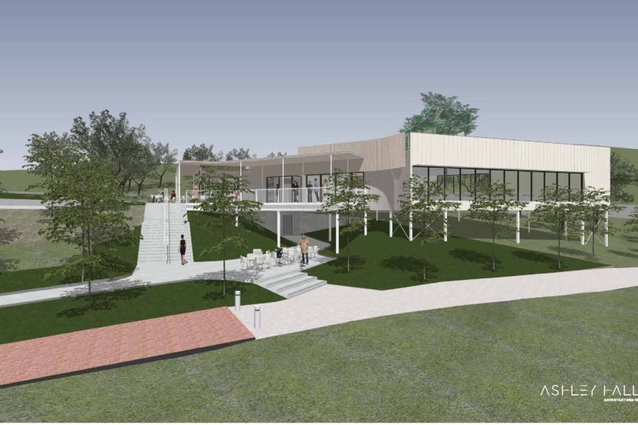 Final design for the $6.7 million Carrick Hill Visitors Centre Pavilion. Image: Ashley Halliday architects.
