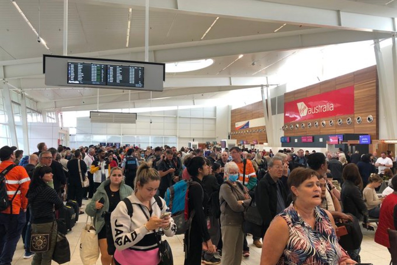 Inside Adelaide Airport this morning. Photo: Twitter