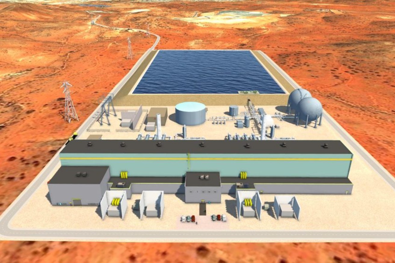 A design illustration of the $652 million Silver City Energy Storage Centre proposed for Broken Hill. 