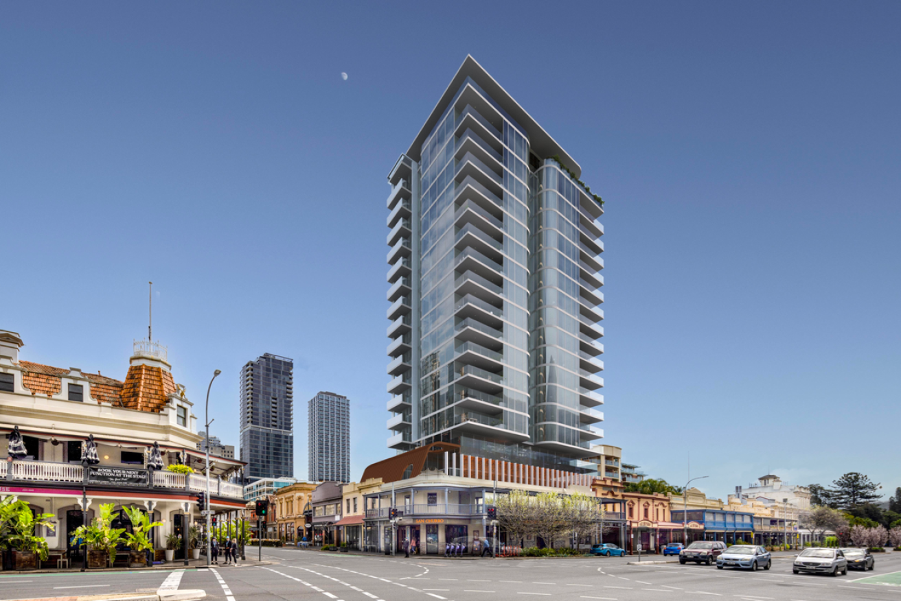 An image of the apartment block proposed for Rundle St/East Terrace. Image: Tectvs Architecture/Future Urban