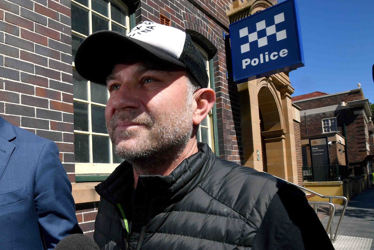 Michael Slater after being arrested last year. Photo: AAP/Joel Carrett
