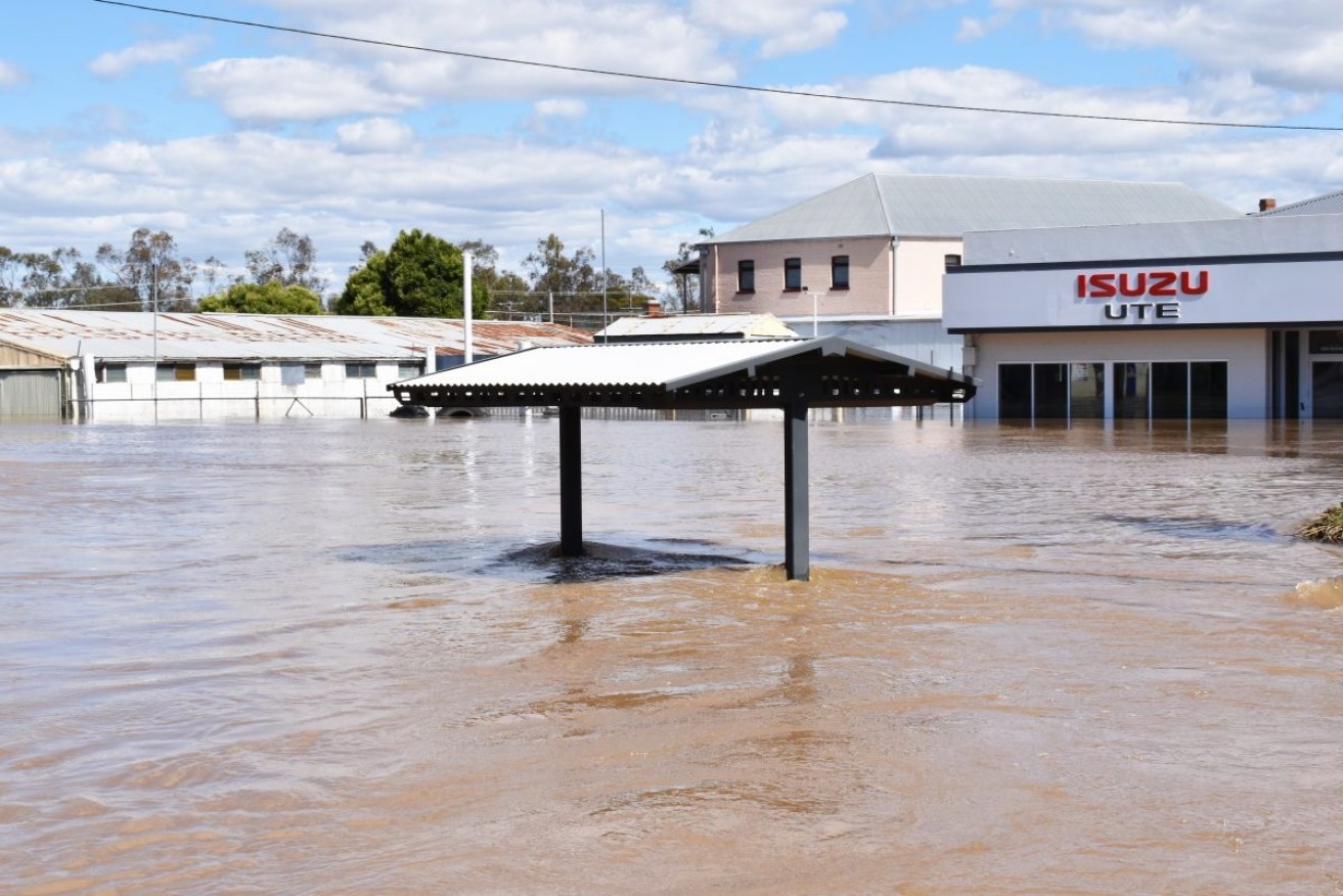Flooding in the central west NSW town of Forbes. Photo: AAP/Murray McCloskey 