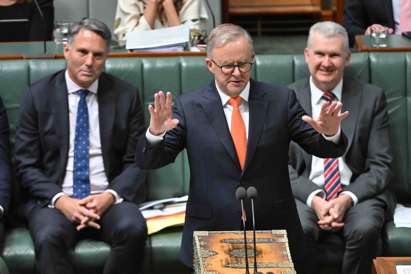 Prime Minister Anthony Albanese during Question Time today. Photo: AAP/Mick Tsikas