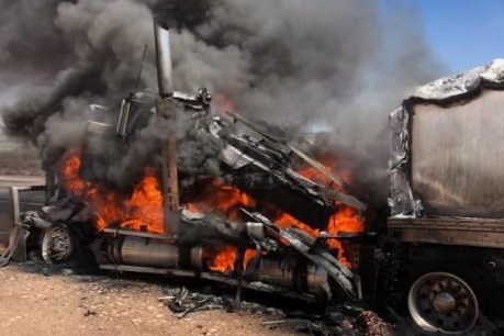 Truck engulfed in flames on Eyre Highway