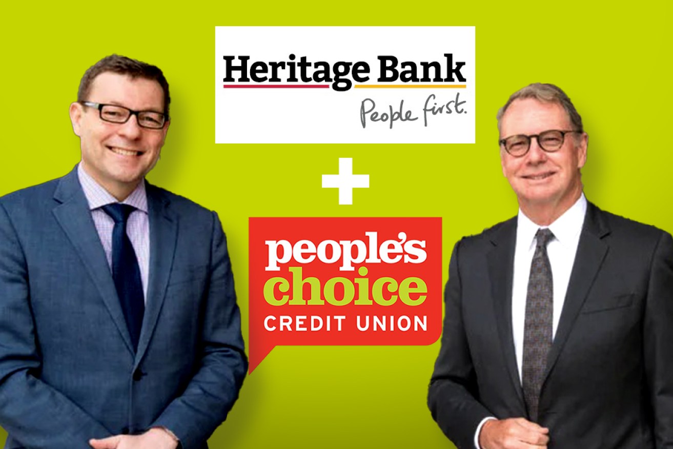 People's Choice Credit Union CEO Steve Laidlaw (left) and chairman Michael Cameron. Image: Tom Aldahn/InDaily