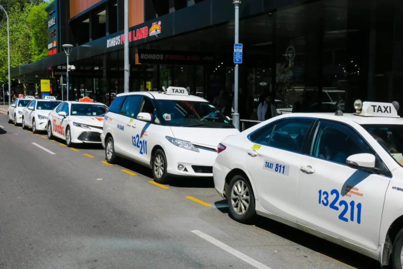 South Australian taxis in the Adelaide CBD. Picture Jason Katsaras/InDaily