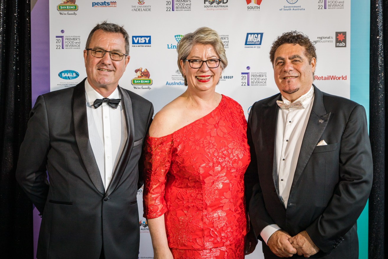 Mexican Express Founder Ian Young, left, with Catherine Sayer and Marco Group Australia Managing Director Ray Borda.