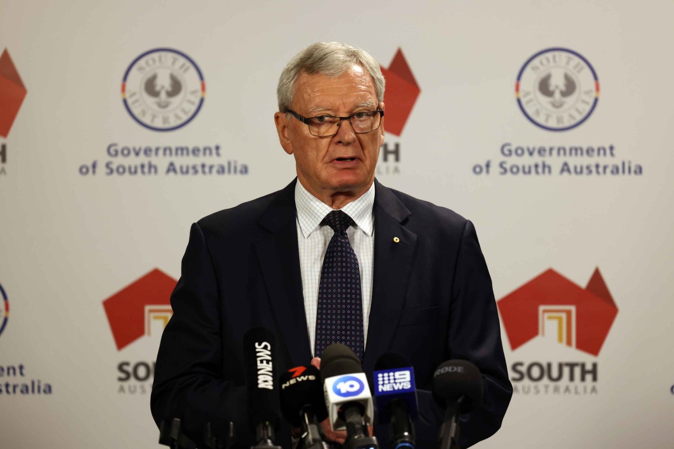 Former police commissioner Mal Hyde delivering his findings today. Photo: Tony Lewis/InDaily