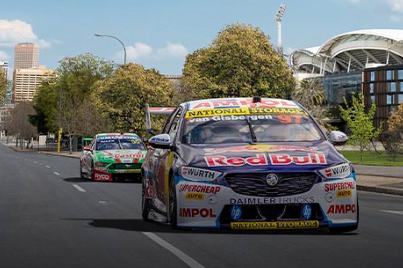 An image from the State Government's promotional campaign for the rebooted Adelaide 500.