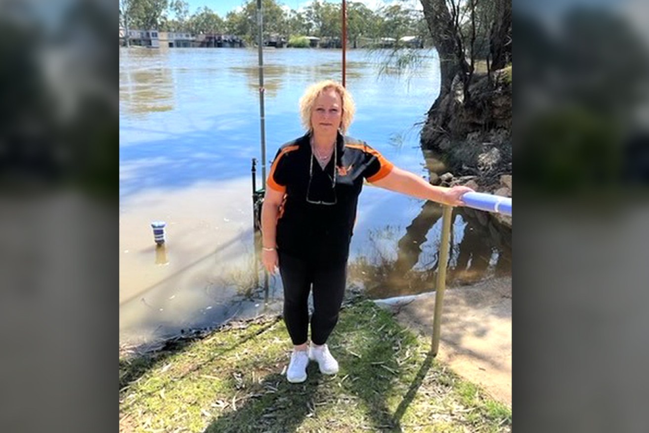 Jodie Reynolds is seeing business evaporate as River Murray waters rise. Photo: Foxtale Houseboats