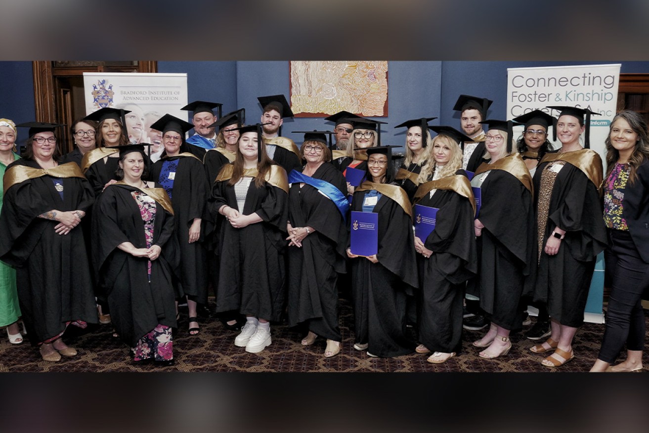 South Australian foster and kinship carers graduating from a Diploma of Community Services earlier this year. Photo: Supplied 