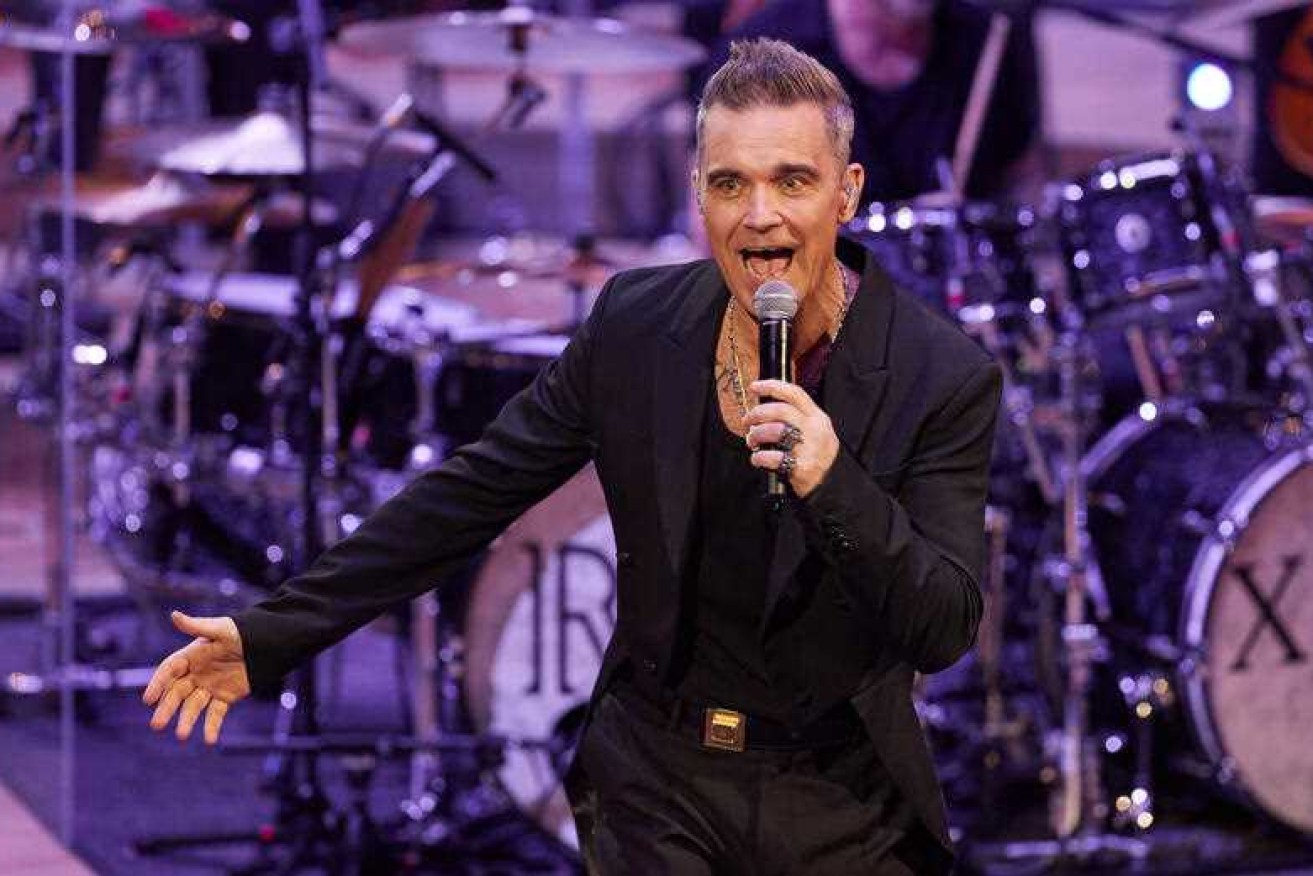 British pop singer Robbie Williams will headline the 2023 VALO Adelaide 500 after-race concern. Photo: Georg Wendt/DPA