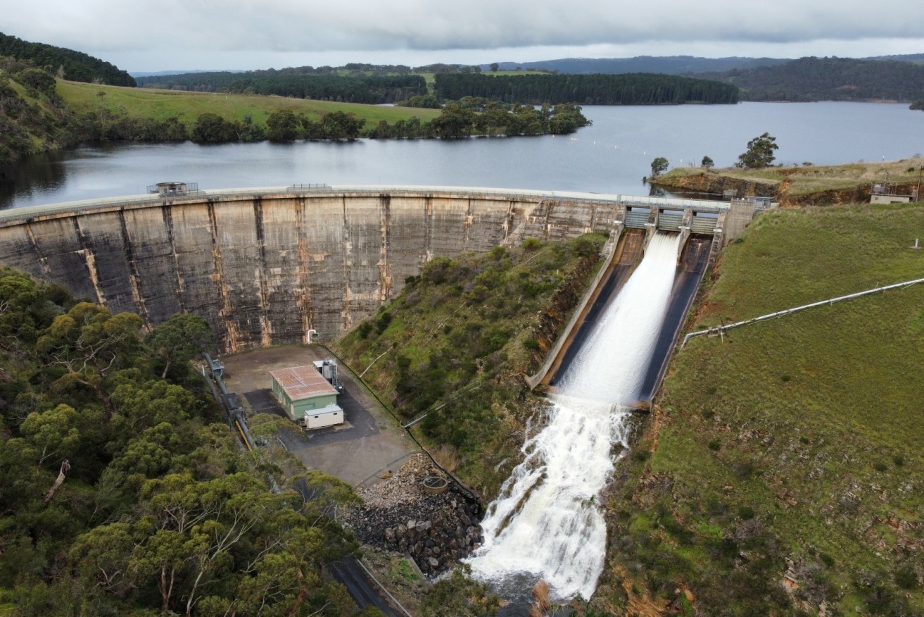 A recent release of water from Myponga Reservoir. Photo: SA Water