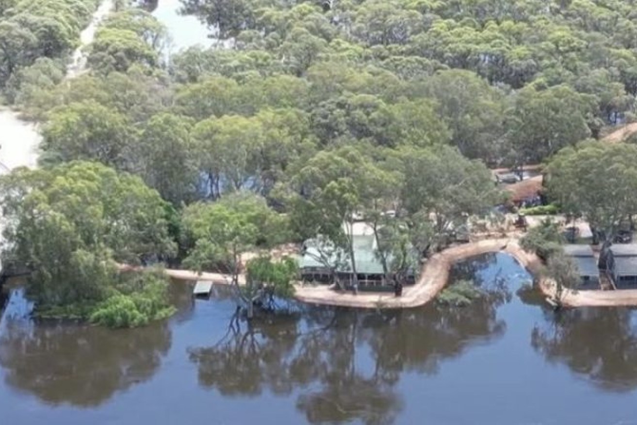 Riverbend Caravan Park in Renmark where residents were evacuated this morning. Photo: Facebook