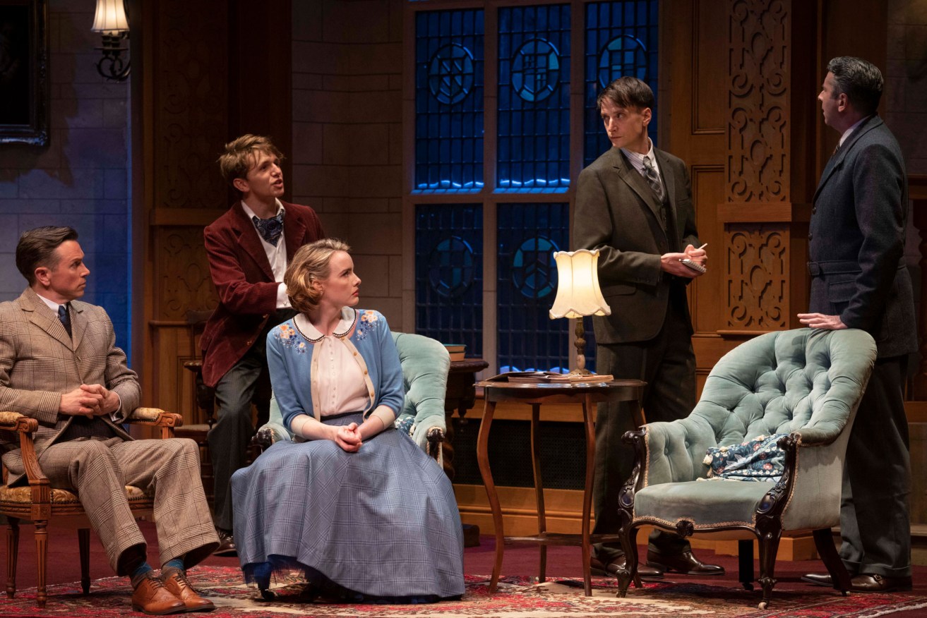 Alex Rathgeber, Laurence Boxhall, Anna O'Byrne, Tom Conroy and Adam Murphy in 'The Mousetrap'. Photo:  Brian Geach
