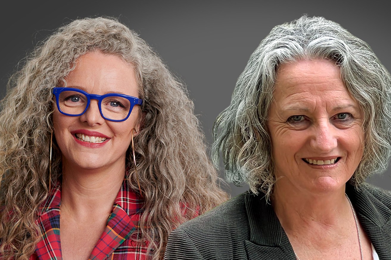 Coming and going: Clare Watson, the incoming artistic director of Windmill Theatre Company, and Tricia Walton, outgoing chief executive of Carclew.