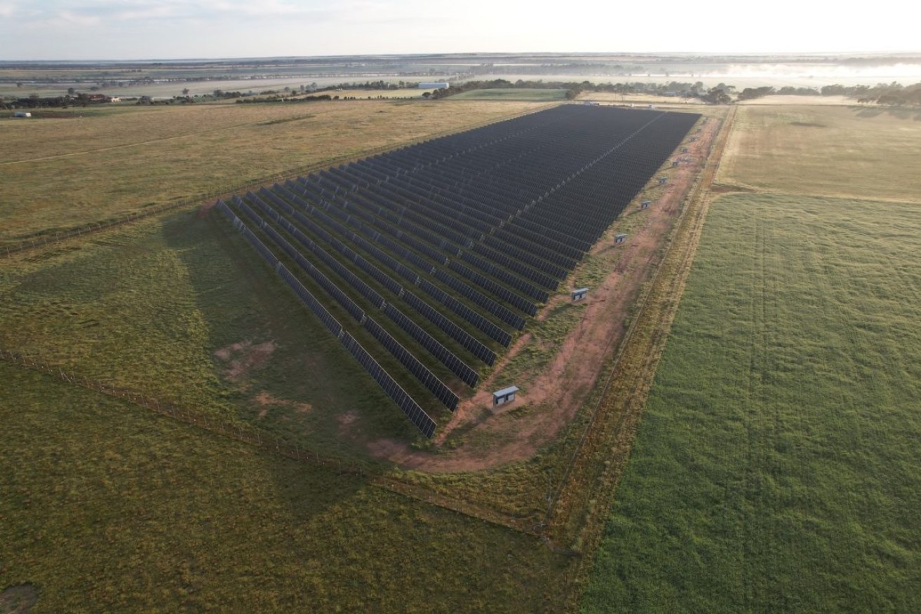 Woods Point Solar and Battery Farm at Murray Bridge. Photo supplied.