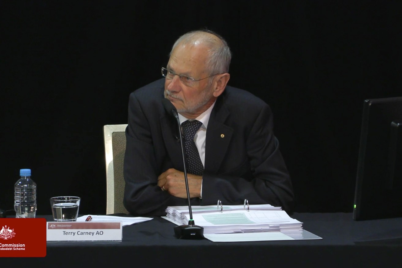 Emeritus Professor Terry Carney speaking at the Royal Commission into the Robodebt Scheme. Supplied image 