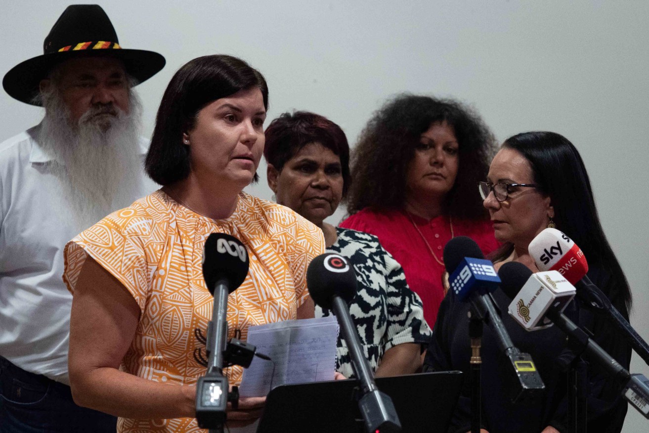 Northern Territory Chief Minister Natasha Fyles in Alice Springs this week. Photo: AAP/Pin Rada