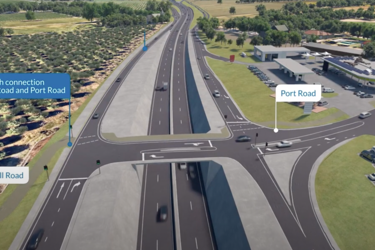 The concept design for stage two of the Main South Road duplication project. Image: SA Government 