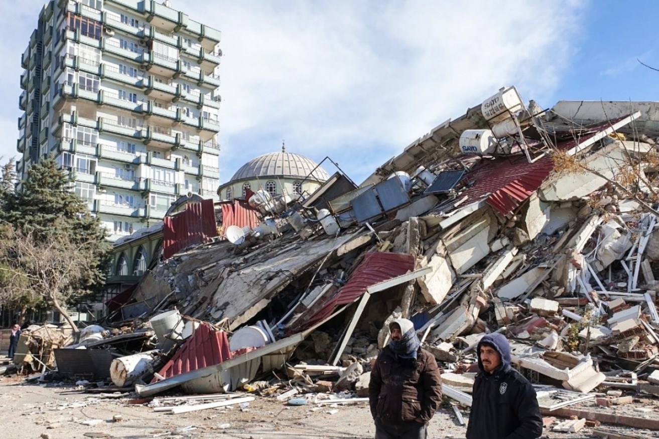A collapsed building in Ankara, Turkey. Photo: Denis Solovykh/TASS/Sipa USA