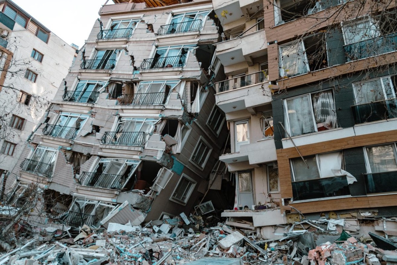 Collapsed buildings in Antakya, Turkey. Photo: Nicholas Muller / SOPA Images/Sipa USA