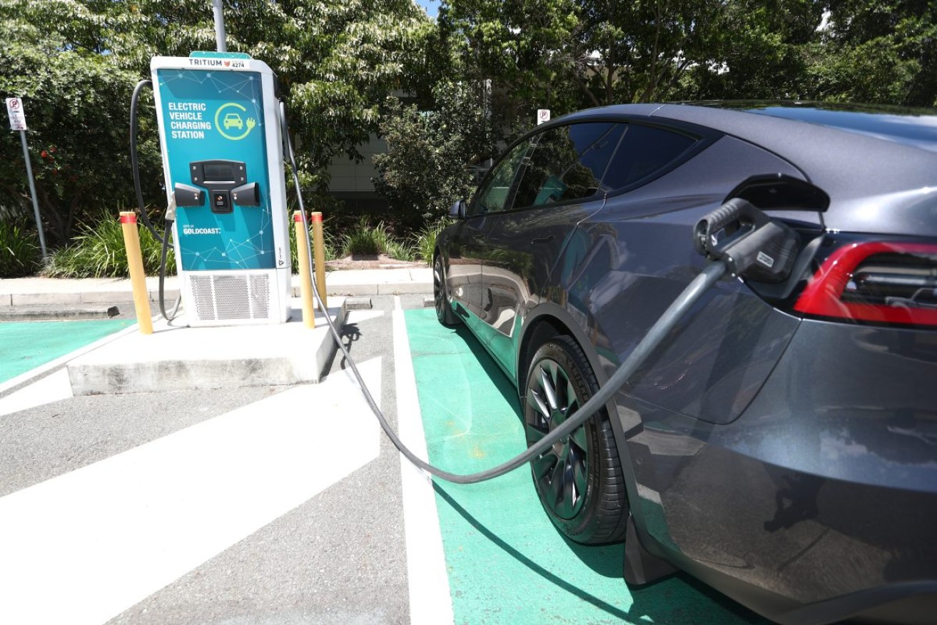 An electric vehicle charging station. Photo: AAP