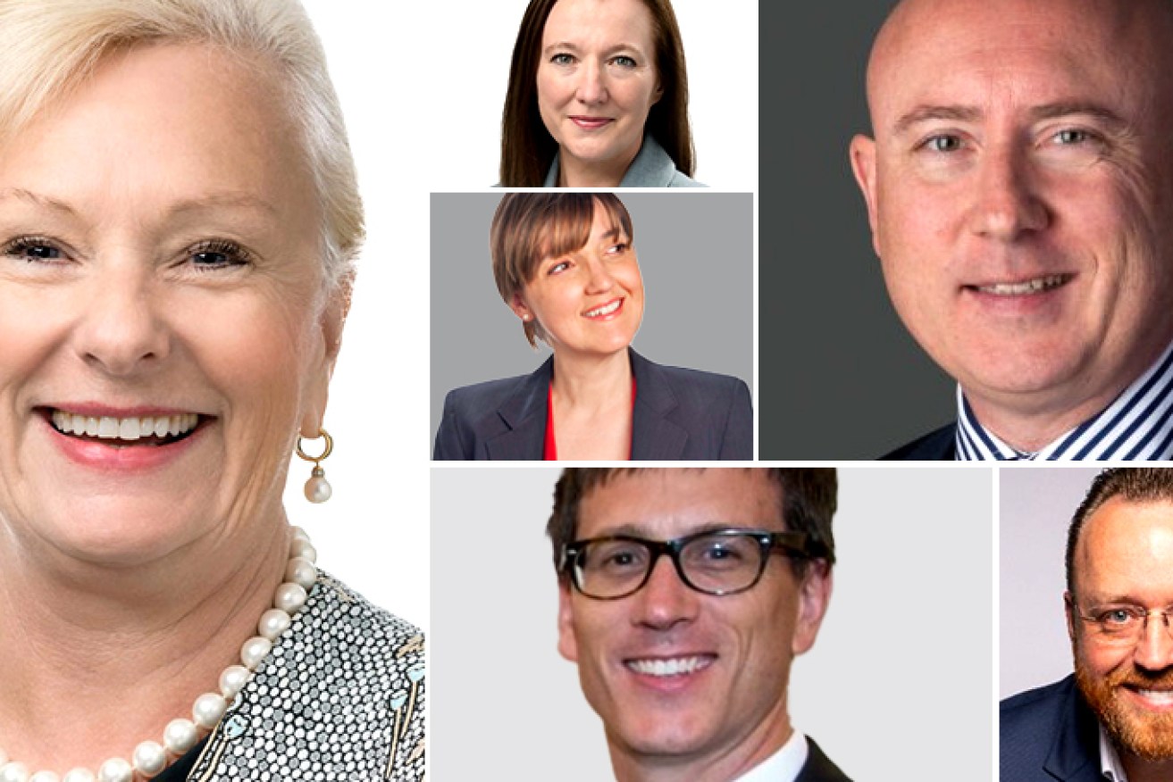 Michele Allan (left), Grace Portolesi (centre), Adrian Tisato (bottom centre), Pat Gerace (top right) and Marcus Gehrig (bottom right) have all been appointed to new positions. Meanwhile, Jo Townsend (top centre) has resigned as CEO of Funds SA.