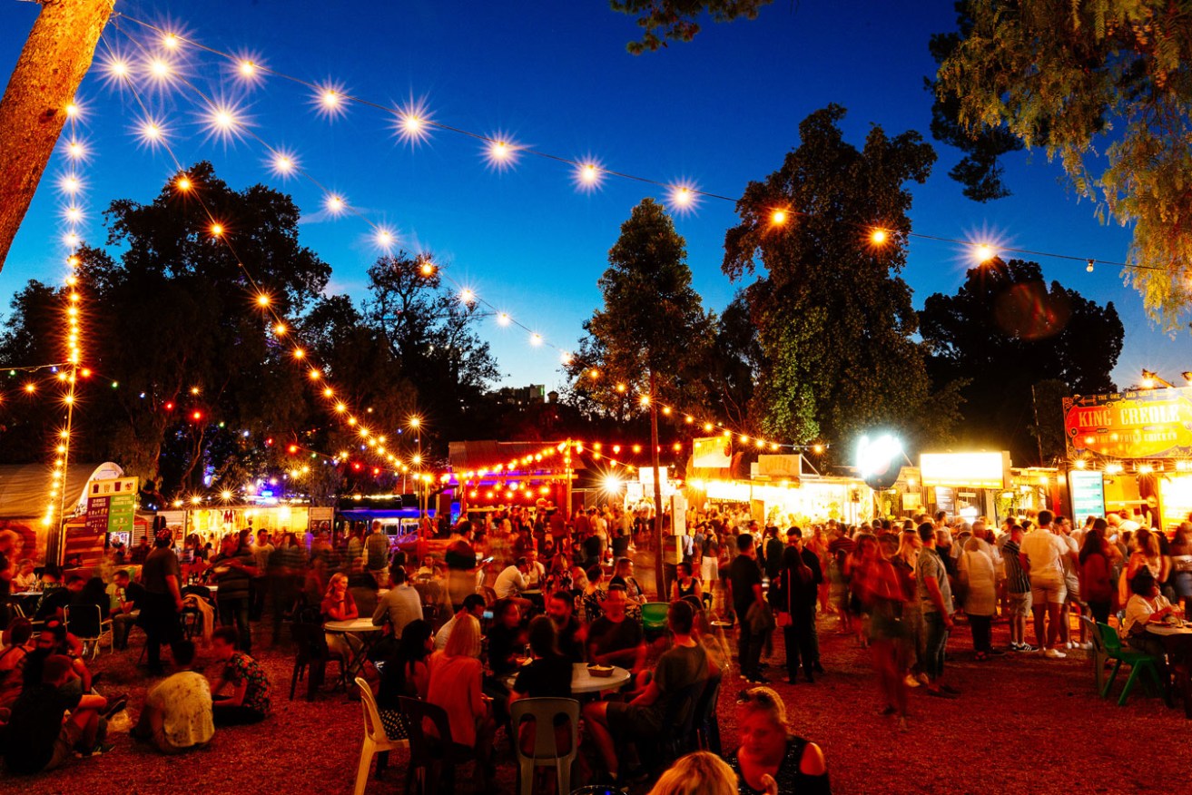 Adelaide Fringe revellers in the Garden of Unearthly Delights. Photo: Andre Castellucci