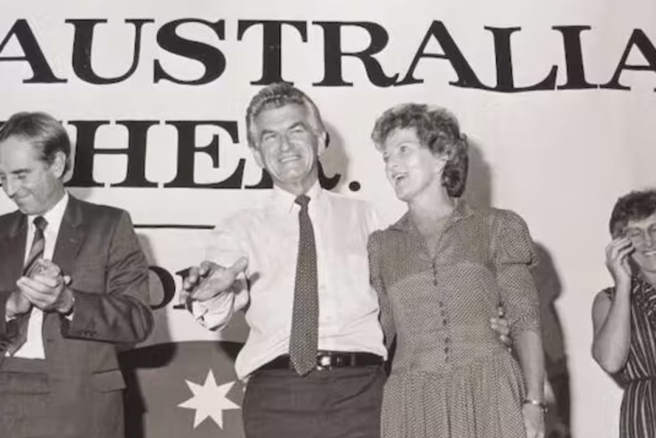"Bringing Australia together", the Prices and Incomes Accord was the centrepiece of Bob Hawke’s 1983 campaign. Photo: Andrew Chapman/National Library of Australia