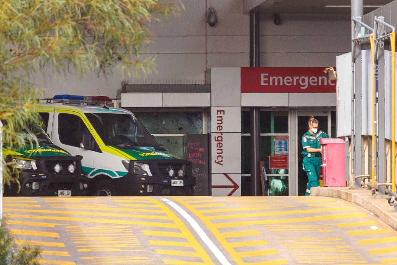 Ambulances outside Flinders Medical Centre. Photo: Tony Lewis/InDaily
