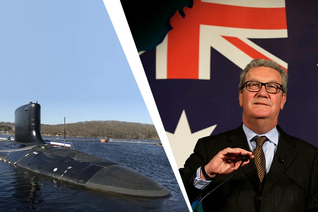 Australia will buy US Virginia-class nuclear-powered submarines before building a different boat under the AUKUS deal. Alexander Downer says they should be built in England instead of Adelaide. Photo: AAP. Alexander Downer photo: Alastair Grant / AP. Image: Jayde Vandborg/InDaily