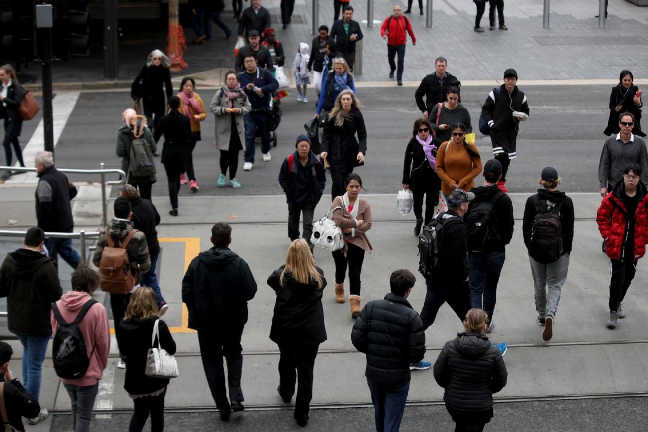 Pedestrians at Rundle Mall. Photo: AAP /Kelly Barnes