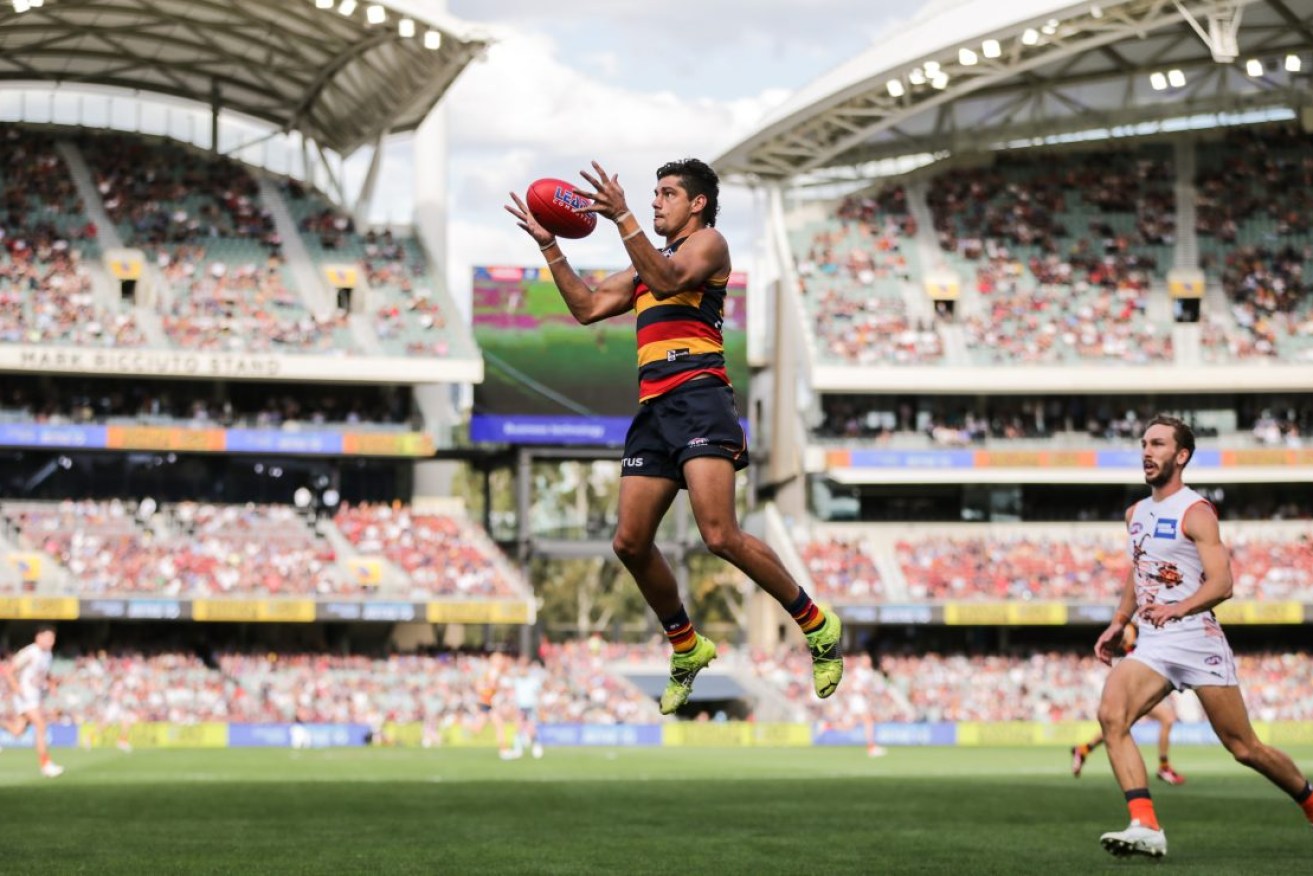 Shane McAdam received a three match suspension for a bump on GWS player Jacob Wehr . File photo: AAP/Matt Turner