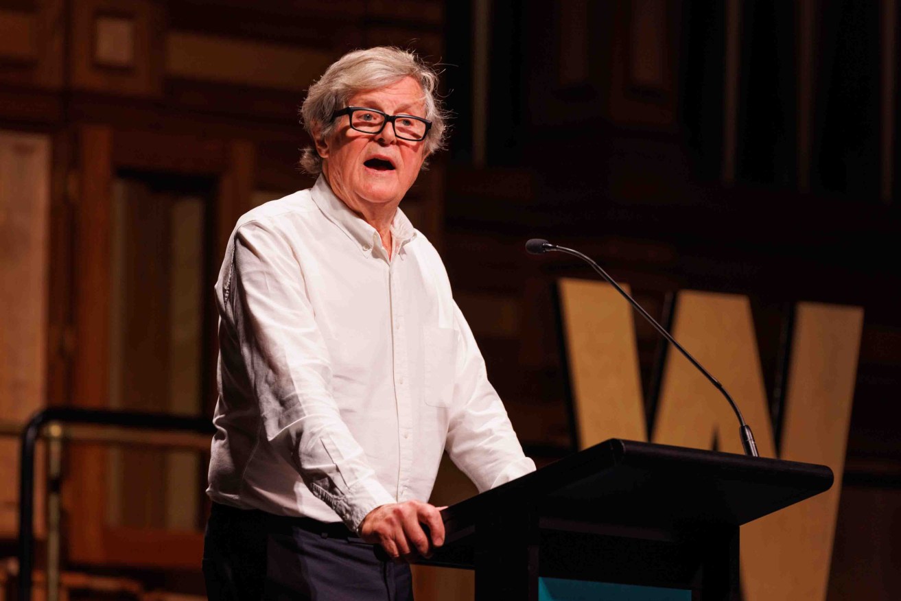 David Hare spoke at a ticketed Adelaide Writers' Week event at the Town Hall on Sunday ahead of yesterday's session with Bob Carr in the Pioneer Women's Memorial Garden. Photo: Tony Lewis 