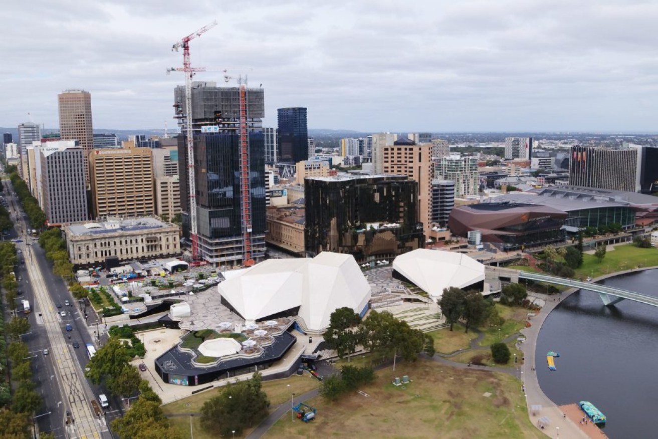 Walker Corporation has proposed building a second tower behind Parliament House on Festival Plaza, next to its 29-storey tower under construction. Photo: Walker Corporation