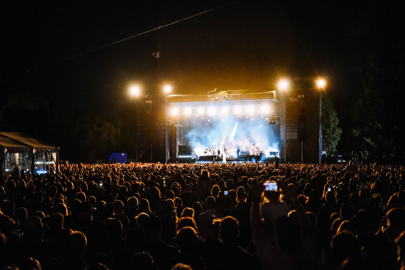 Huge crowds gathered to watch Florence + The Machine's WOMADelaide performance. Photo: Jack Fenby