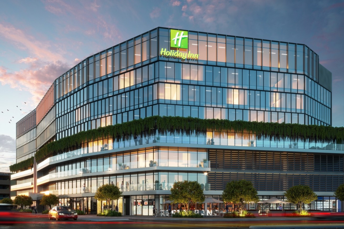 Render of the Holiday Inn Hotel at Mawson Lakes. Photo: supplied.