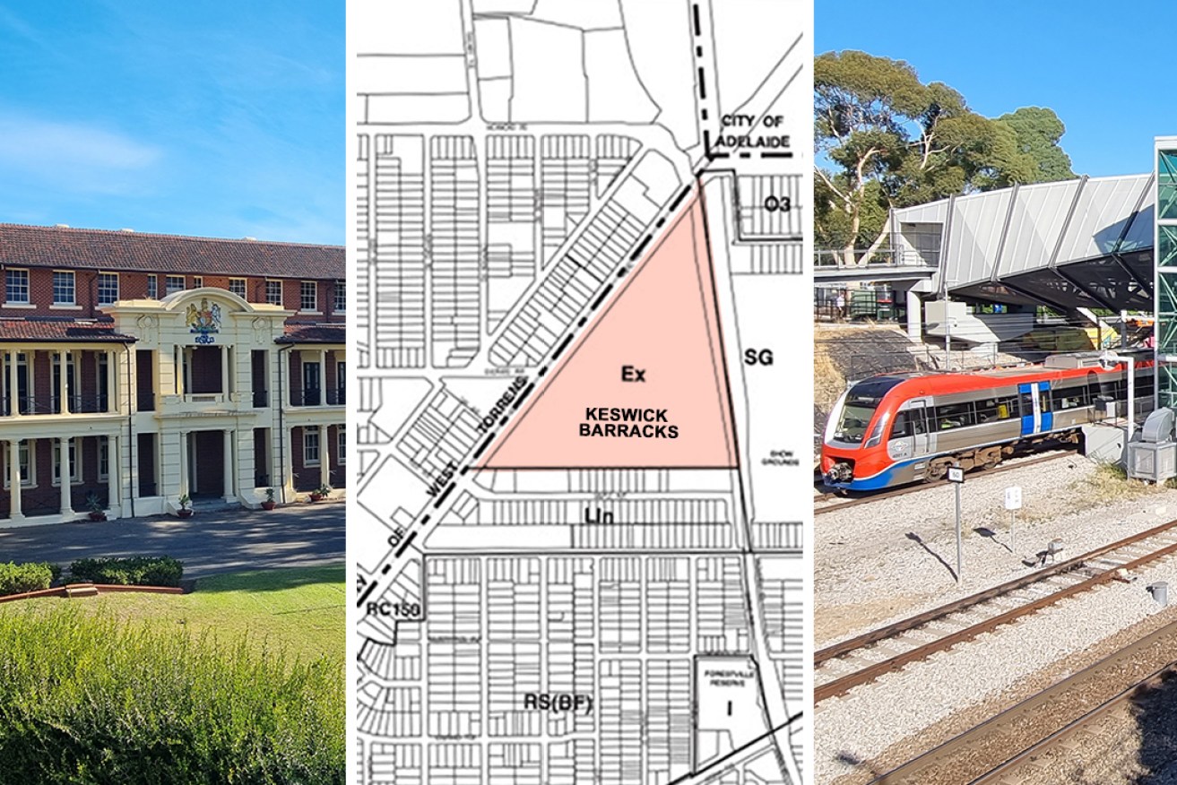 The Keswick Barracks have long been eyed off as a prime development site near the CBD and next to the Adelaide Showgrounds train station. Photos: Thomas Kelsall/InDaily