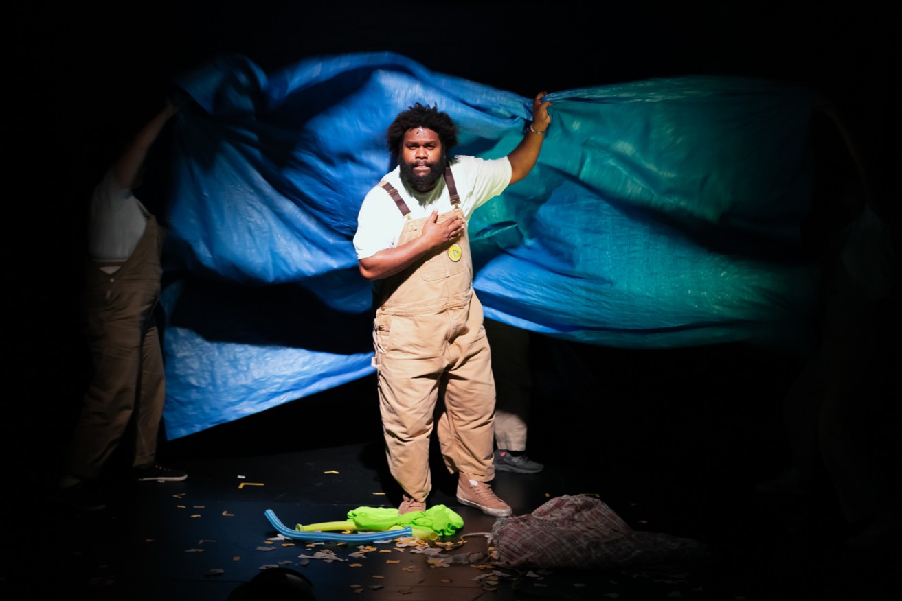Edgell Junior immerses audiences in his story in 'The River that Ran Uphill'. Photo: Adam Forte, Daylight Breaks